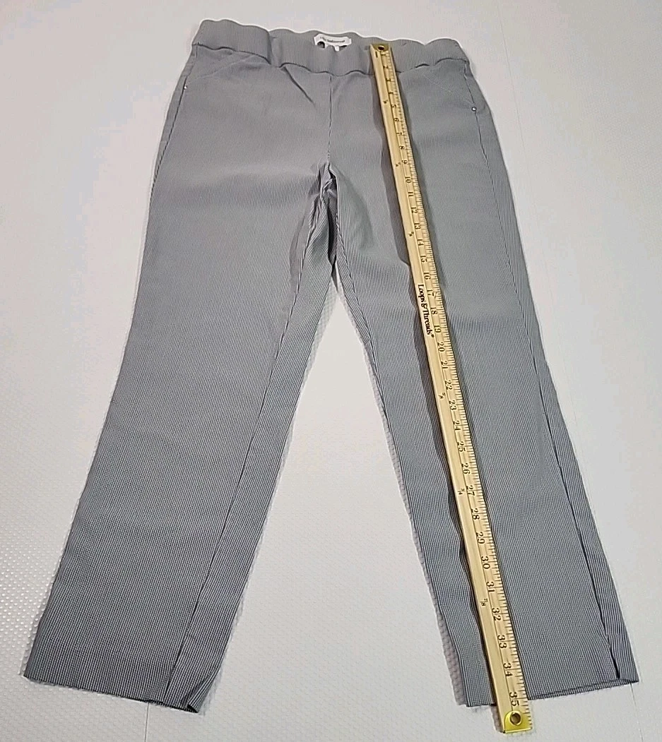 Liz Claiborne Womens Casual Pants Light Blue/gray Patterned Apri - photo 4