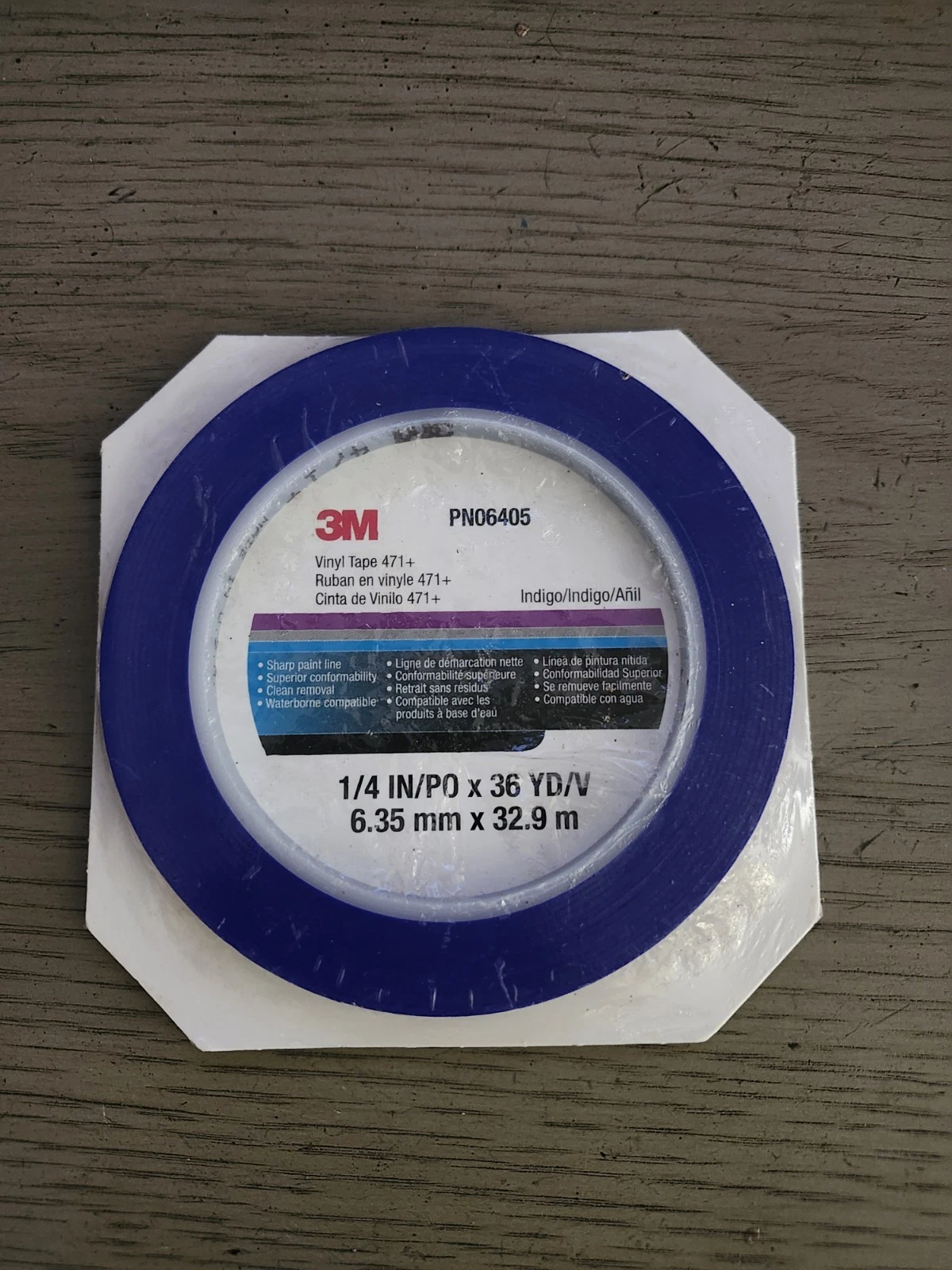 3M Indigo Vinyl Tape 1/4" x 36 yd Pack of 2