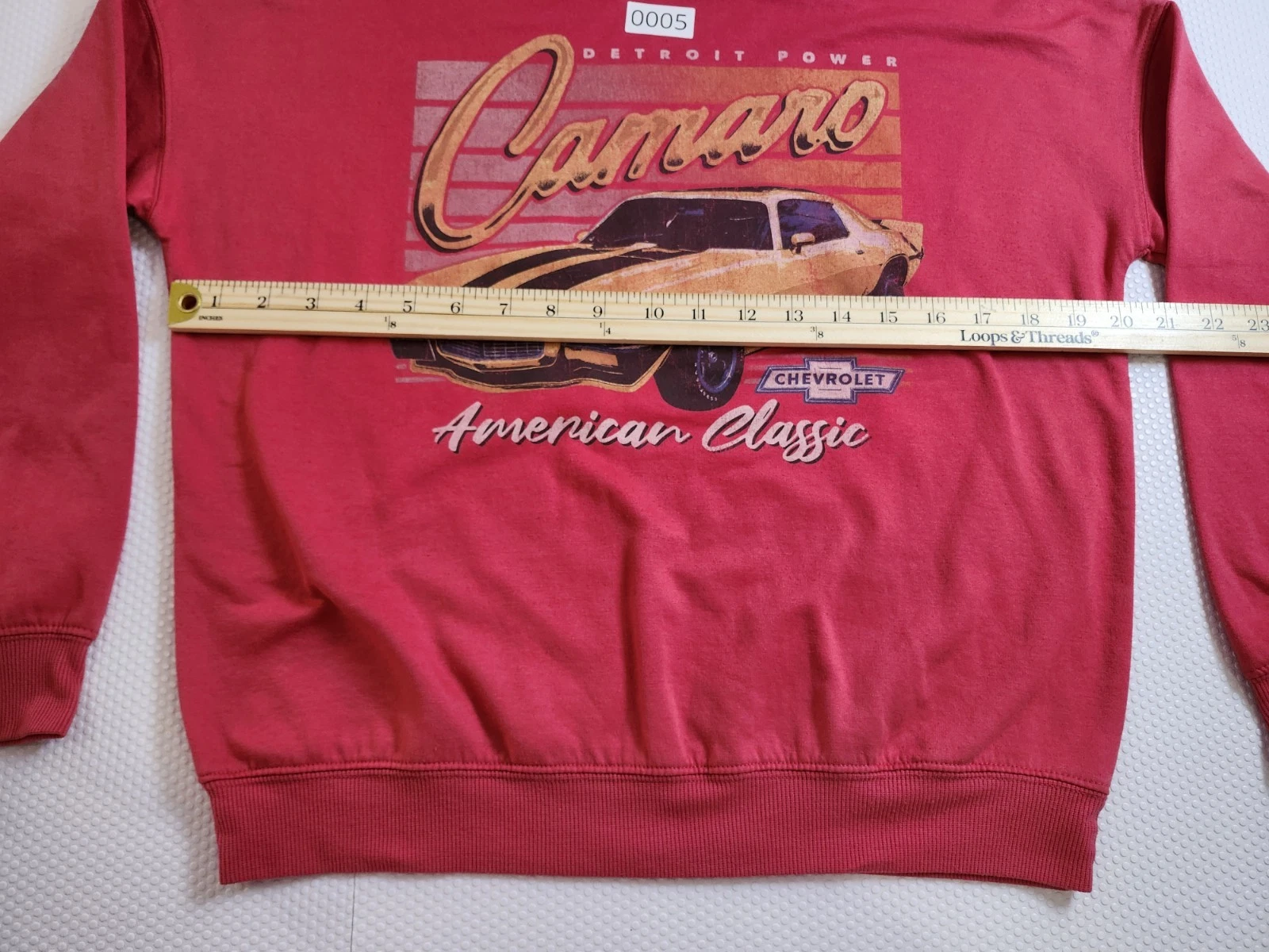 Men's Red Camaro Graphic Crewneck Sweatshirt - photo 4