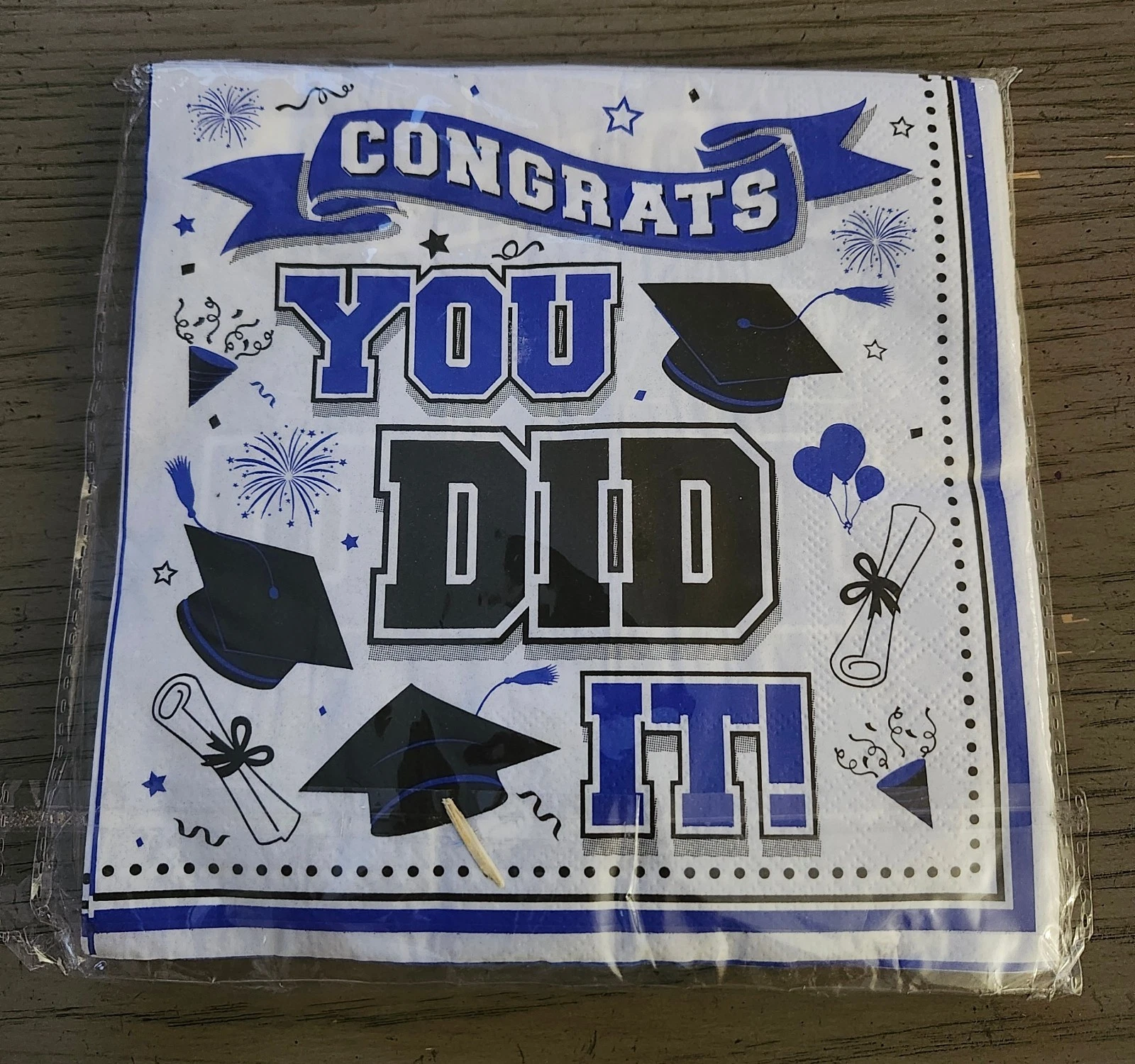 Graduation Invitation Cards Set (3) - She Did It (White) + Napki - photo 5