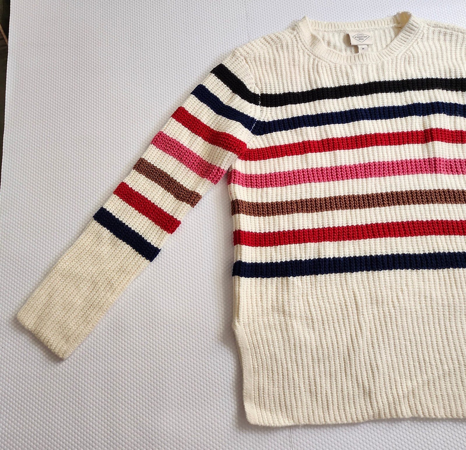 St. John's Bay Cream Sweater with Stripes - Size M - photo 5