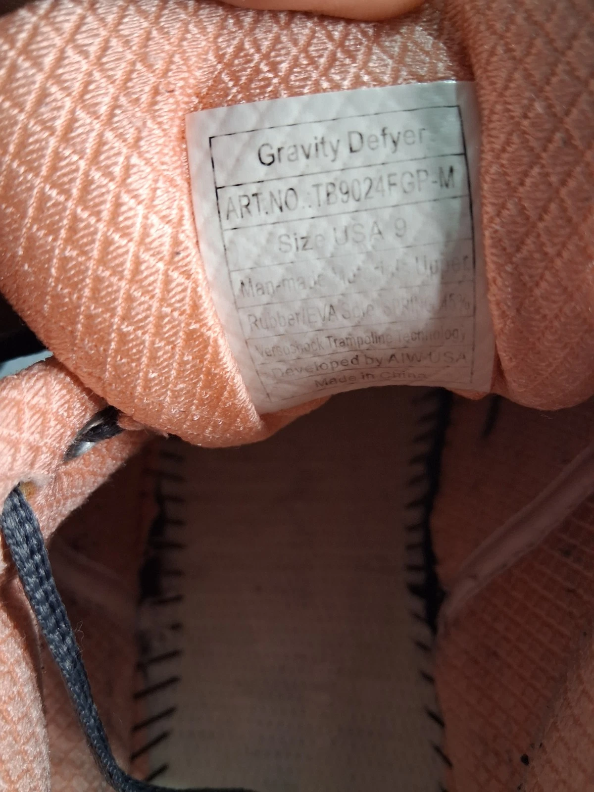 Gravity Defyer Mighty Walk Gray Salmon Shoes Women’s Size 9 - photo 3