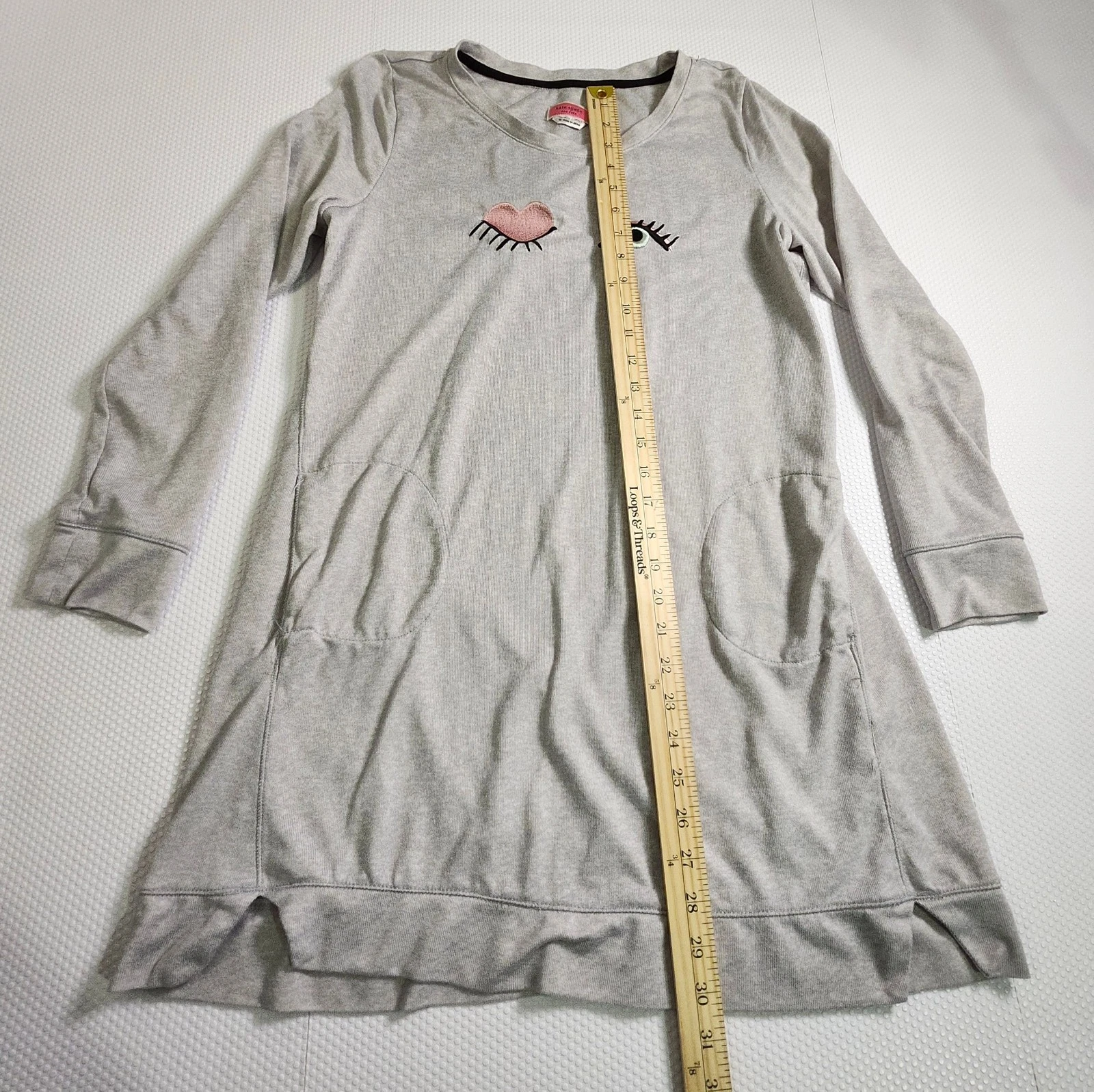 Kate Spade Gray Top with Pink Label and Black Trim - photo 3