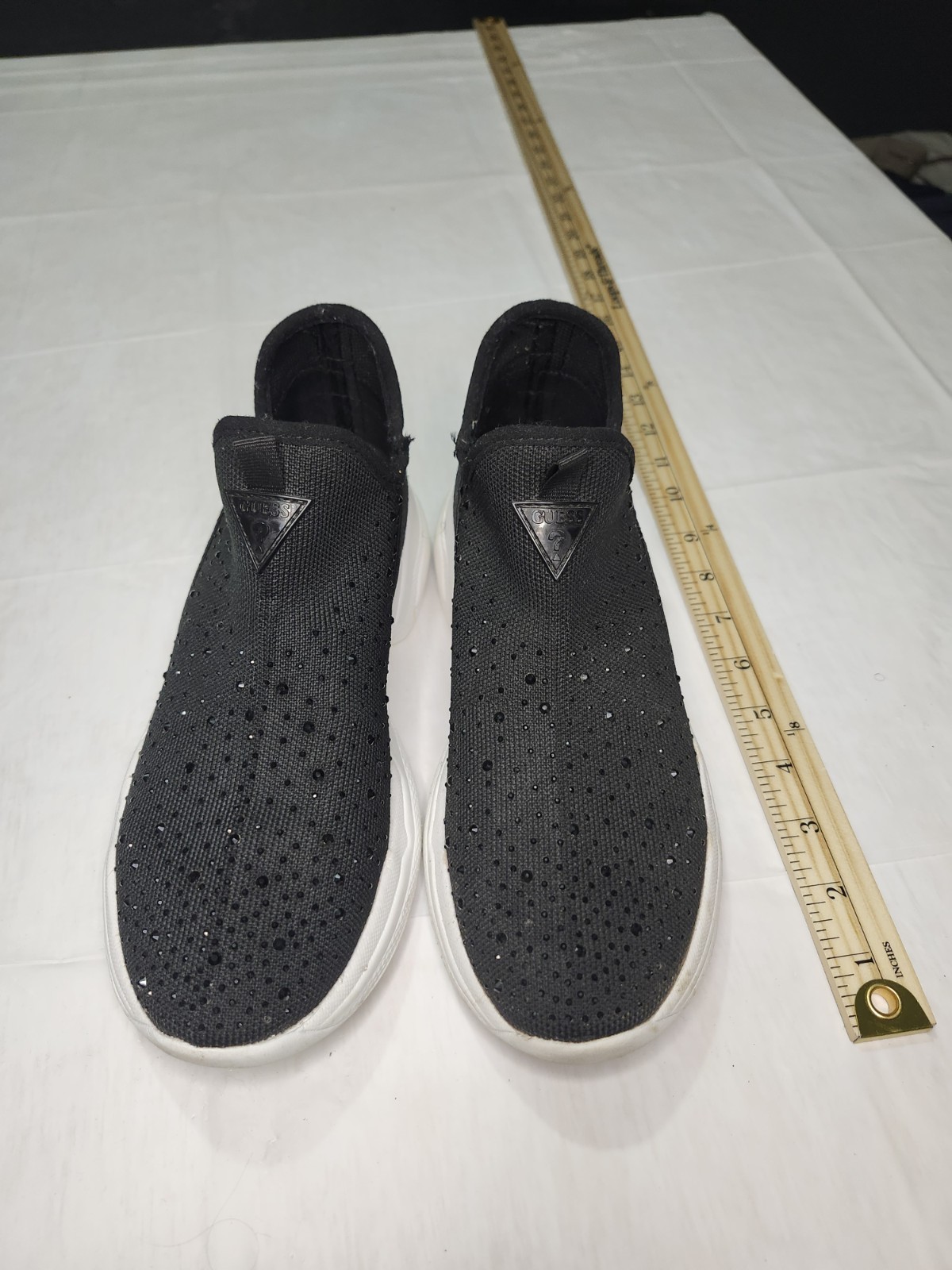 Guess Women's Slip On Shoes Black With Rhinestones Good Conditio - photo 2