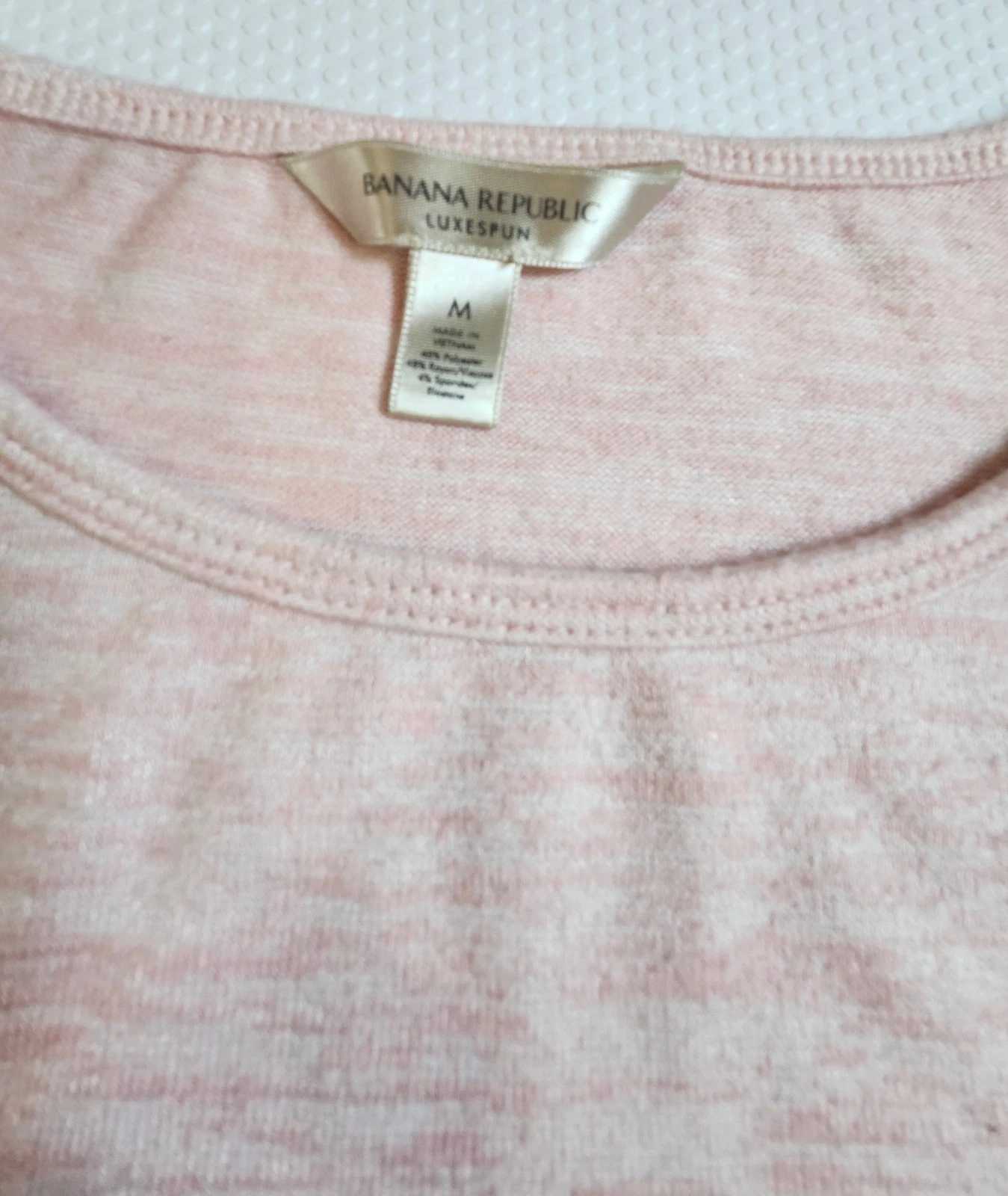 Banana Republic Light Pink Heather Short Sleeve Crewneck Tee M - photo 2