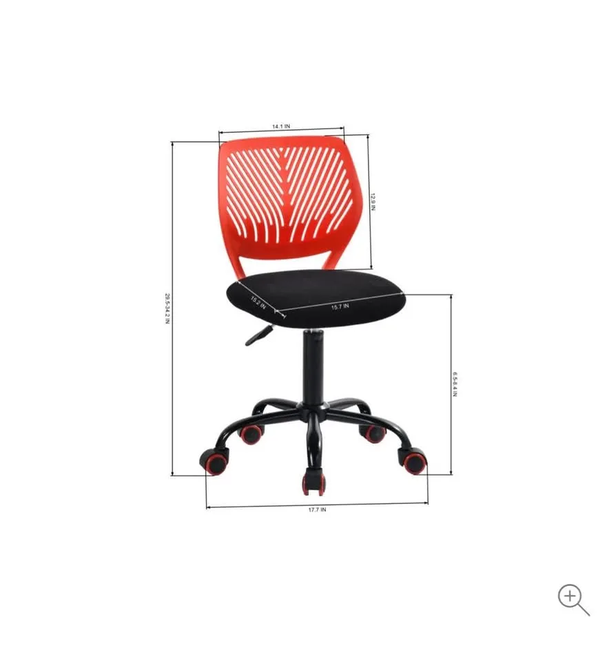 Black Red Fabric Swivel Desk Chair # 2217 image indicator(2)