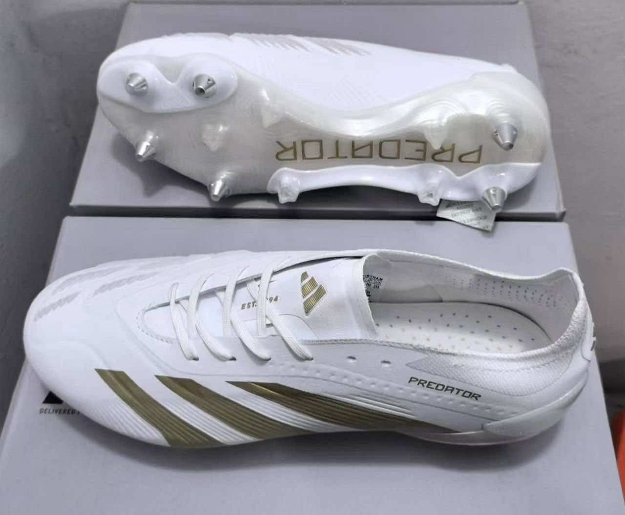 adidas Predator Teamgeist Football Cleats Men White Red Yellow S