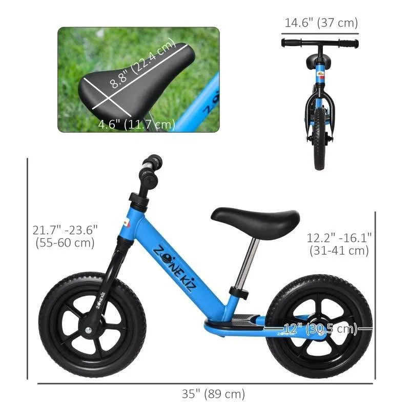 12" Kids Balance Bike No Pedal Bicycle Adjustable Seat image indicator(5)