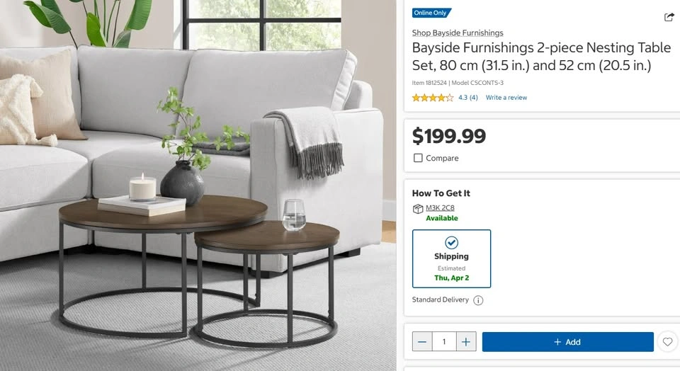 New 2-Piece Nesting Table Set (31.5" and 20.5") - photo 2