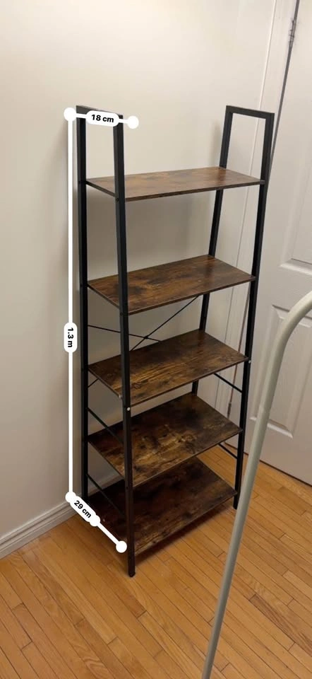 5-Tier Industrial Ladder Bookshelf - photo 2