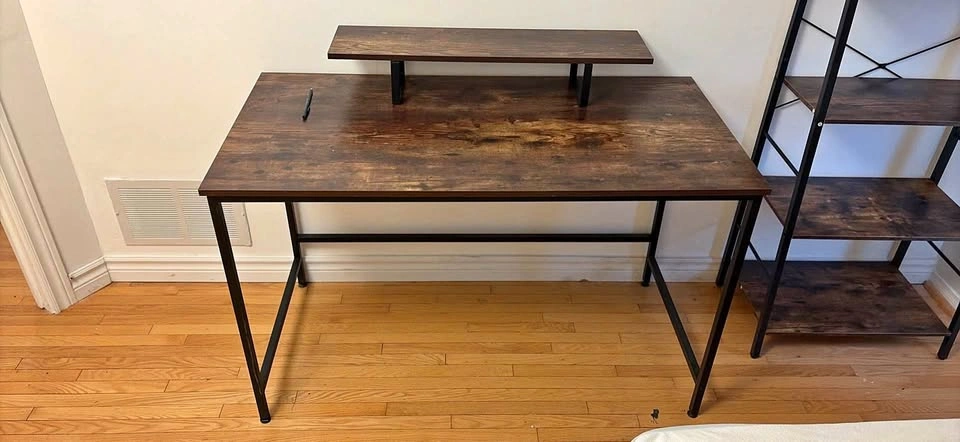 Industrial Computer Desk with Monitor Stand
