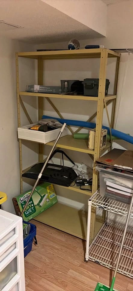 Tan 5-Tier Metal Shelving Unit