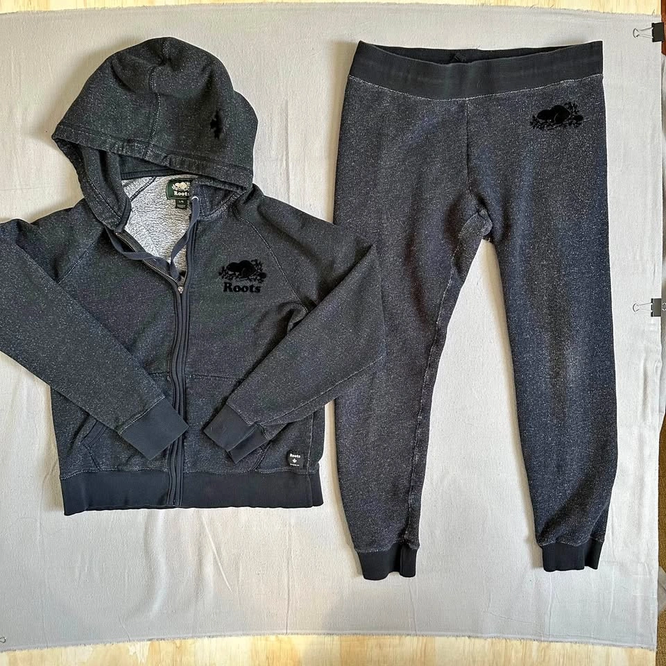 Roots Salt & Pepper Men’s Zip Hoodie and Sweatpants Set Size L