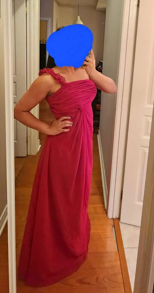 Red long dress for wedding (M) thumbnail