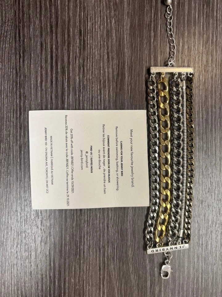 Jenny Bird Austin Cuff Mixed Metal Stacked Chain Bracelet - photo 2