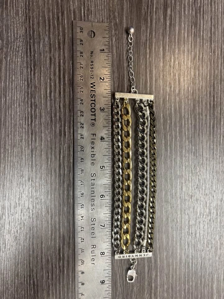 Jenny Bird Austin Cuff Mixed Metal Stacked Chain Bracelet - photo 4