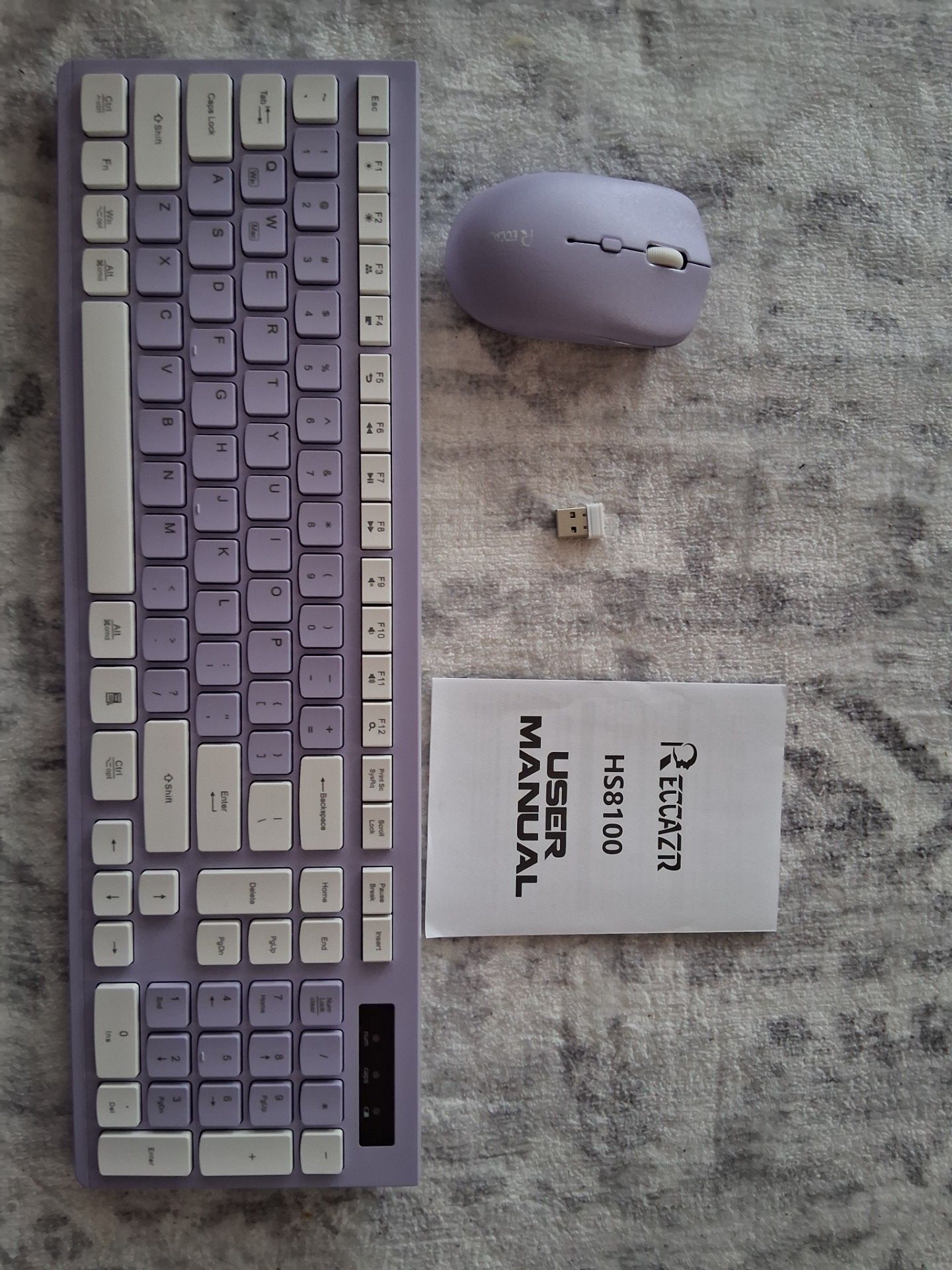 Purple Keyboard and Mouse