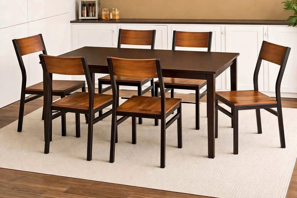 7pcs Dining Set with Wooden Table and 6 Chairs - BRAND NEW