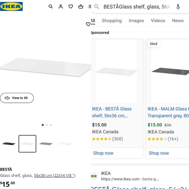 ✴️ 5Pcs IKEA BESTÅ Glass shelf Glass 56x36 cm (22x14 1/8") - photo 4