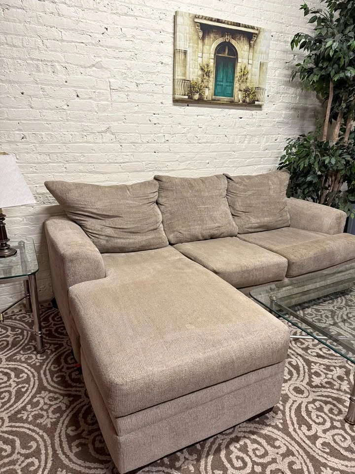 Tan Sectional Couch (Free Delivery)