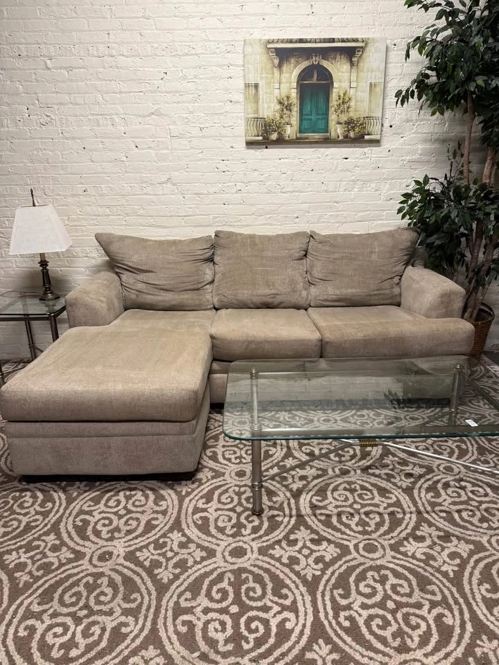 Tan Sectional Couch (Free Delivery) - photo 2