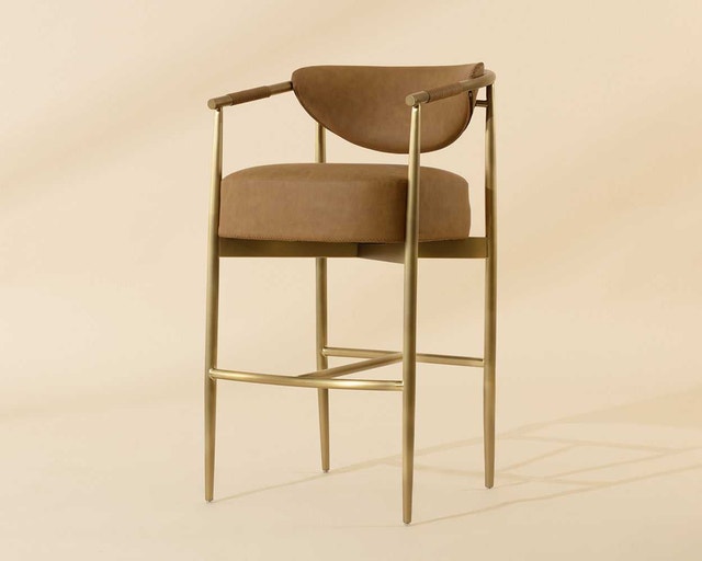 Sunpan Heloise Counter Stool – Set of Two (Milliken Cognac)