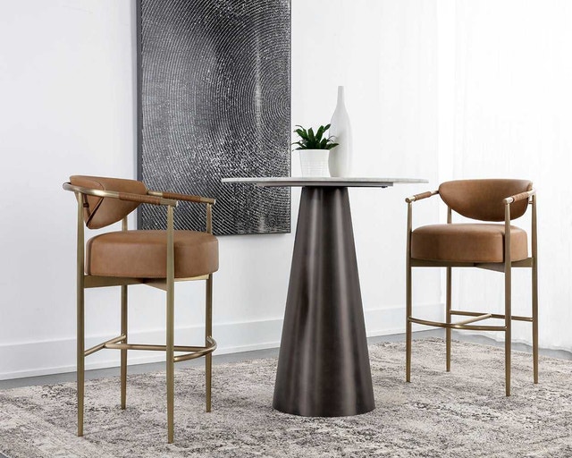 Sunpan Heloise Counter Stool – Set of Two (Milliken Cognac) - photo 4