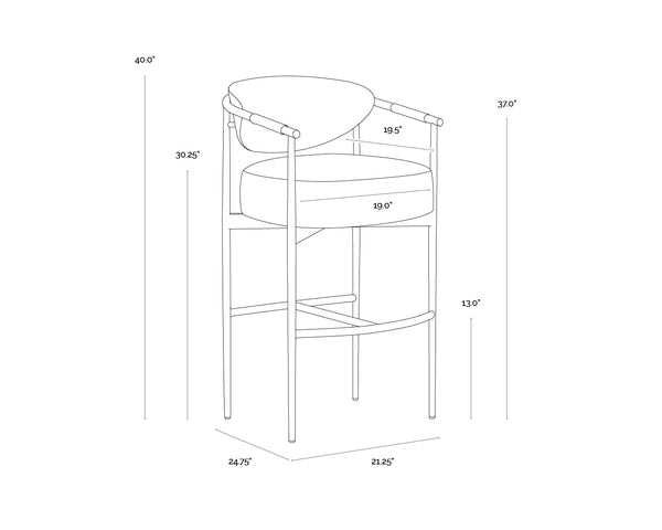 Sunpan Heloise Counter Stool – Set of Two (Milliken Cognac) - photo 5