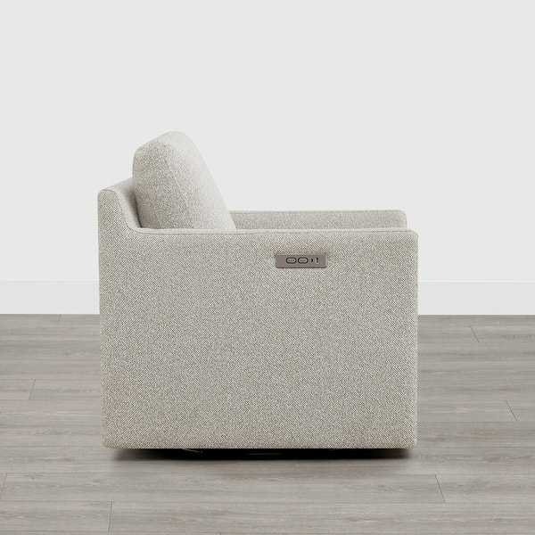 Grey Fabric Power Swivel Recliner with USB & Type-C - photo 3