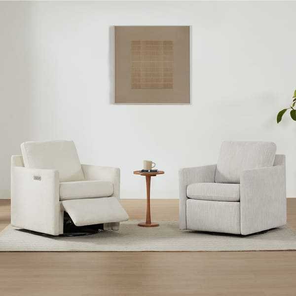 Grey Fabric Power Swivel Recliner with USB & Type-C - photo 4