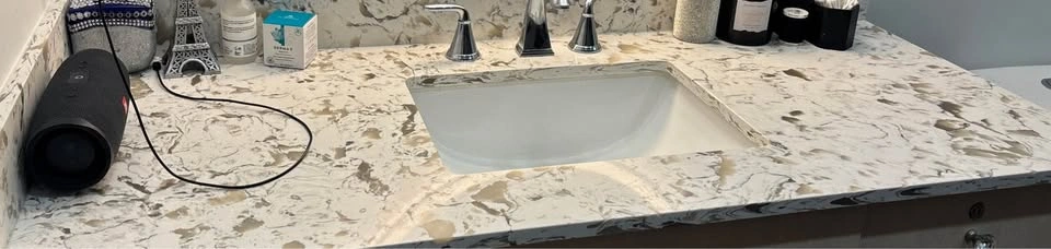 Light Wood Bathroom Vanity w Granite Countertop & Sink - photo 3