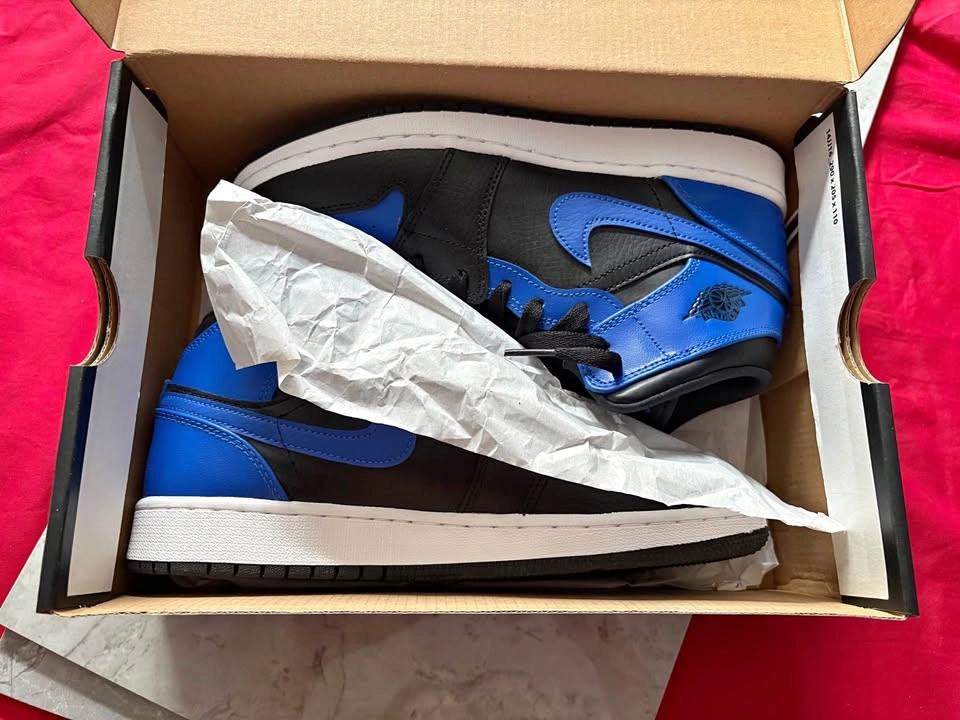 Jordan 1 Mid Black Royal Blue Sneakers