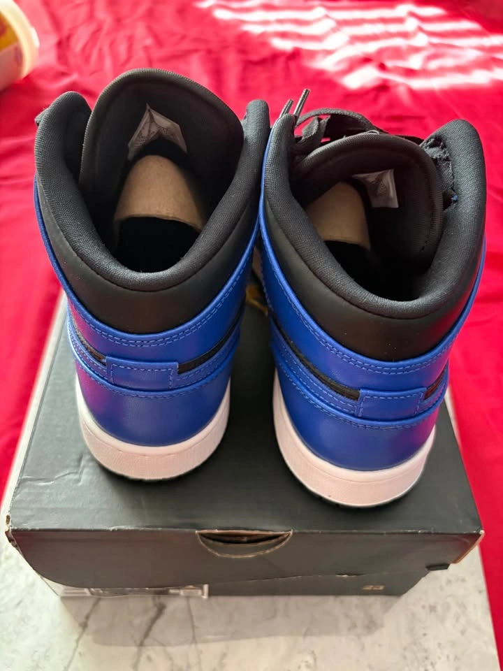 Jordan 1 Mid Black Royal Blue Sneakers - photo 4