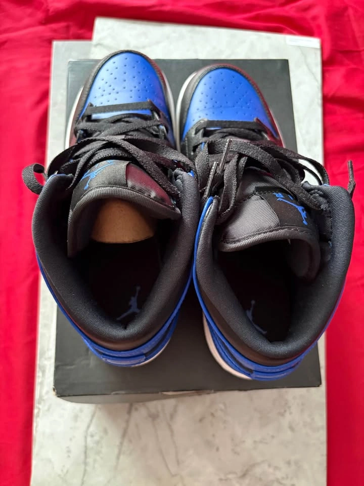 Jordan 1 Mid Black Royal Blue Sneakers - photo 5