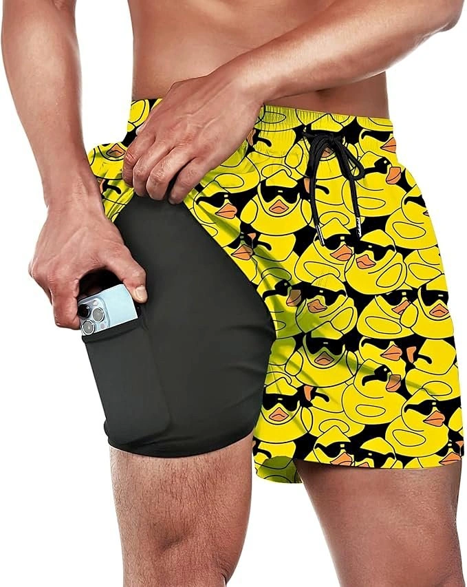 Men's Swim Trunks w/ Compression Liner & Pockets - BRAND NEW - X