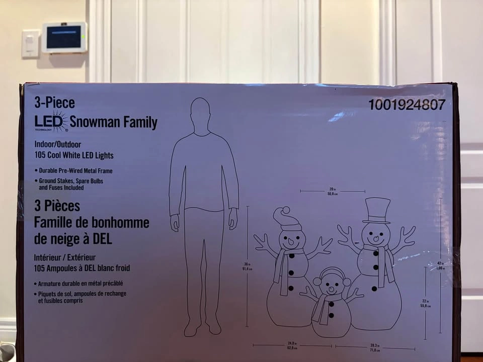❄️ 3-Piece LED Snowman Family – Indoor/Outdoor Holiday Decoratio - photo 3