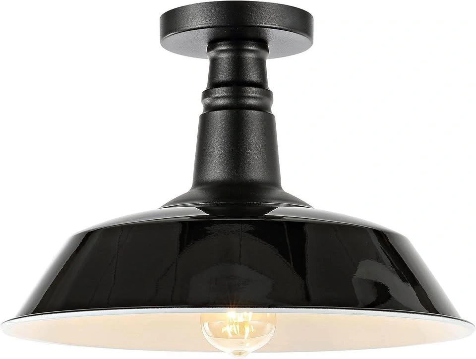 JONATHAN Y Camila 14" 1-Light Classic Industrial Iron LED Semi F