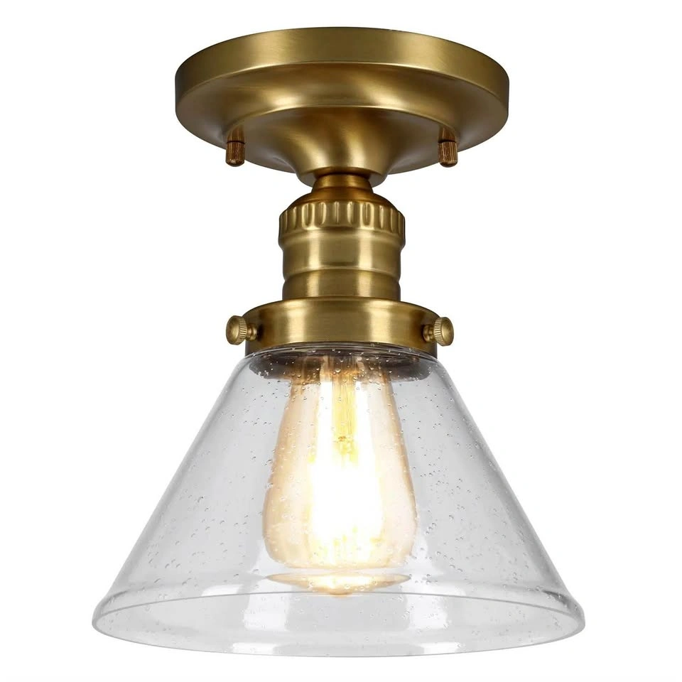Augustin 8 Contemporary Satin Gold Semi-Flush Dimmable Light