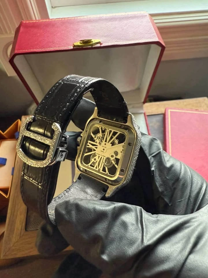 Cartier Santos Skeleton Watch with Diamonds - photo 2