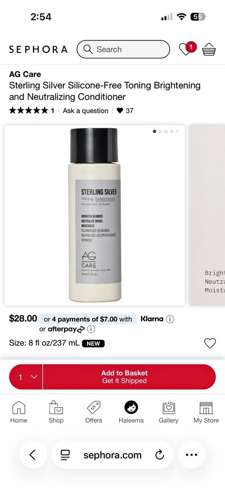 AG Care Sterling Silver Toning Conditioner New Sealed