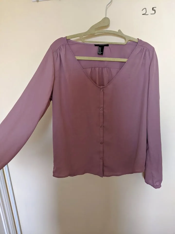 Pink sheer blouse (M) thumbnail