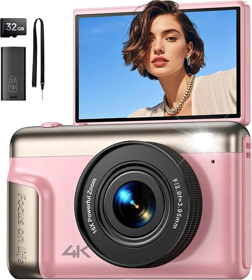 QIUOIO Digital Camera 4K for Photography