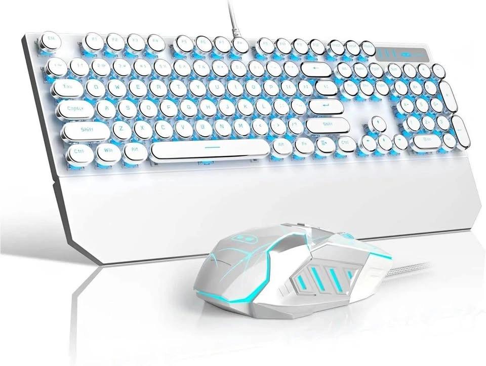 White Keyboard with Linear Red Switches