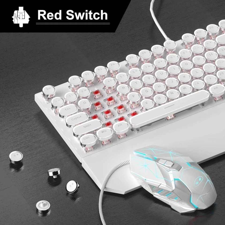 White Keyboard with Linear Red Switches - photo 2