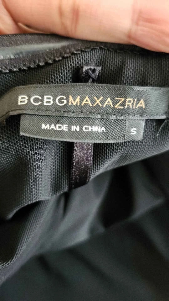 BCBGMAXAZRIA Black Strapless Ruffle Dress Size S - photo 3