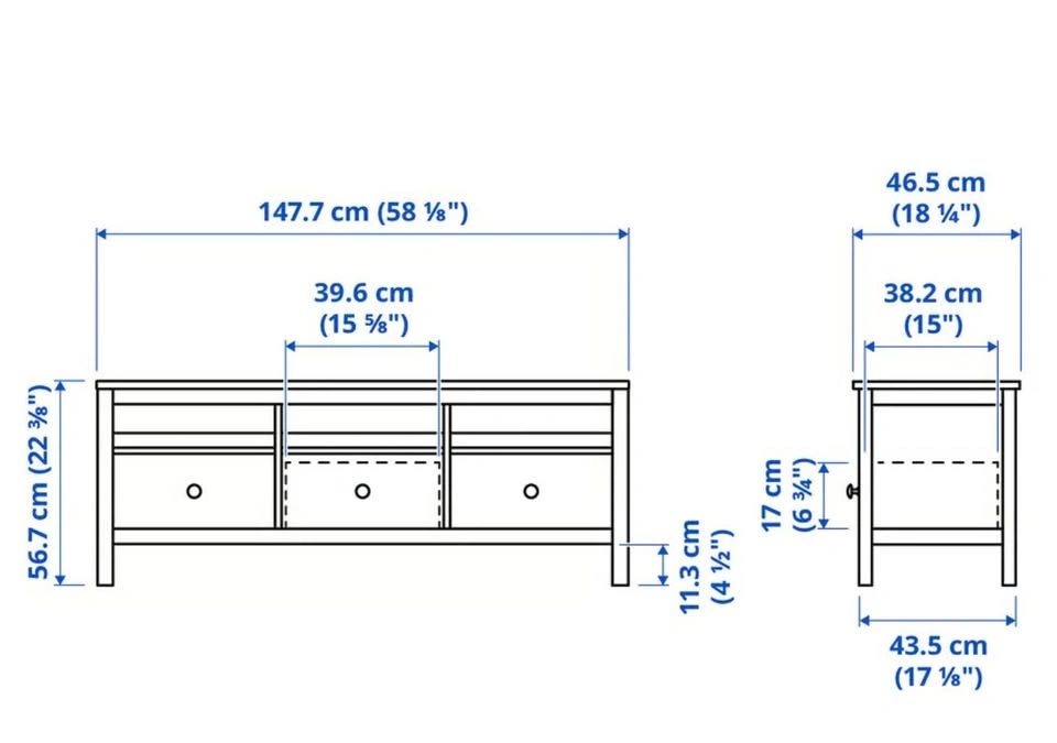 IKEA HEMNES TV Unit – White Stain/Light Brown - photo 3