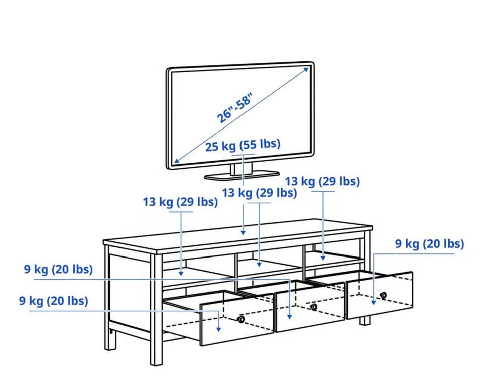 IKEA HEMNES TV Unit – White Stain/Light Brown - photo 4