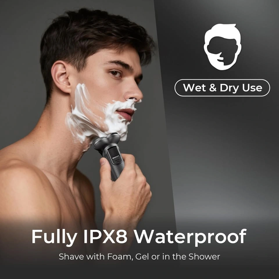 Electric Shaver for Men IPX8 Waterproof Wet Dry Cordless Razor T - photo 2
