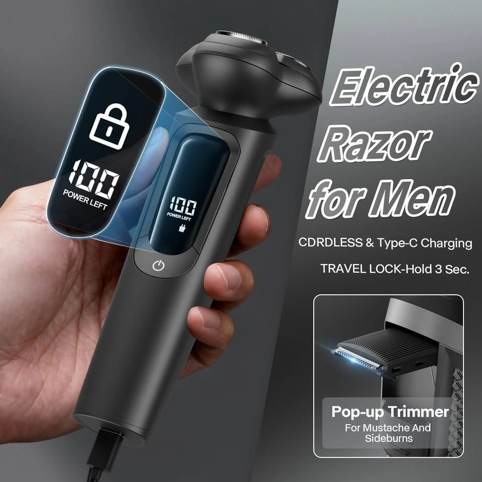 Electric Shaver for Men IPX8 Waterproof Wet Dry Cordless Razor T - photo 3