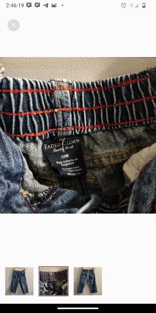 Faded Glory Organic Cotton Blue Jeans 12m - photo 2